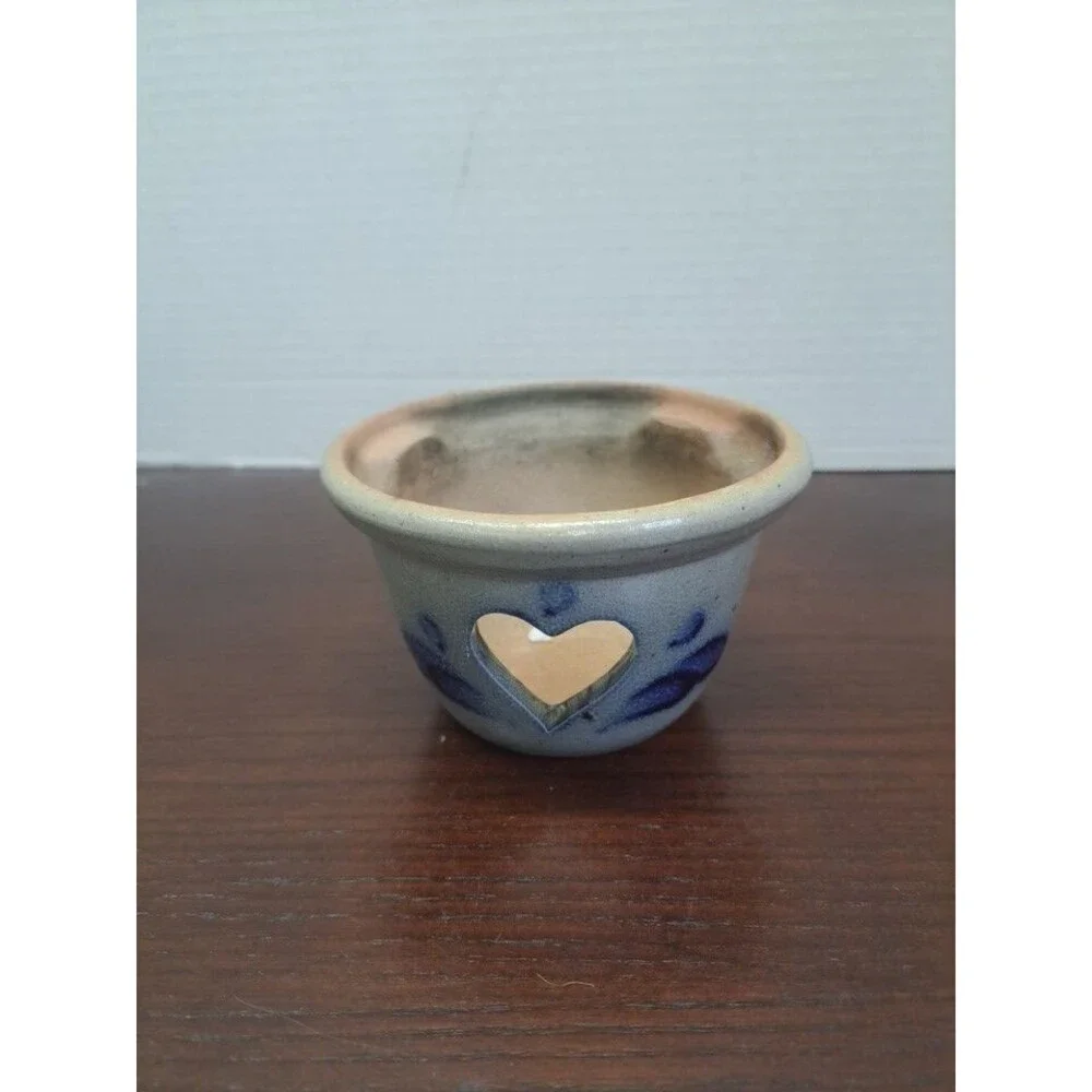 Rowe Pottery Heart Design Candle Tart  Warmer Base
